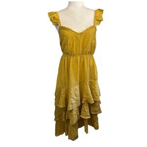 Max And Ash Midi Tiered Dress Flutter Sleeve Boho Femenine Style Size XL